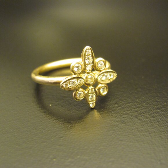 Engagement ring. Diamonds ring. 14k Yellow gold ring set with 0.22ct Diamonds. - Picture 12 of 12